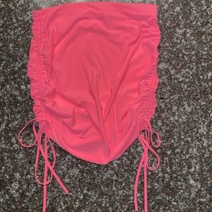 Pink Side Tie Mini Skirt